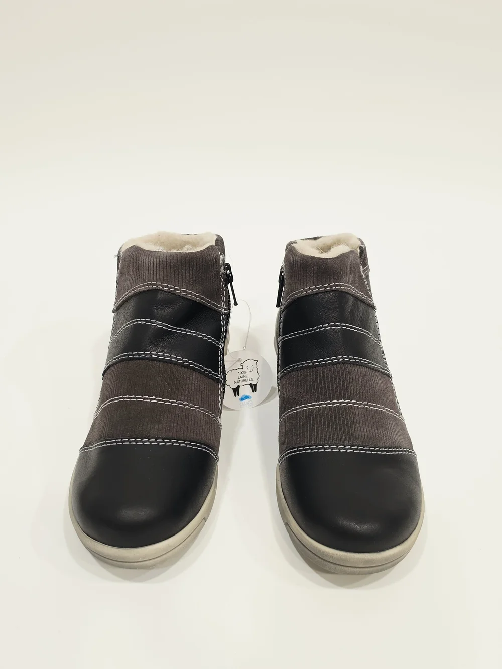 Cloud Footwear Accalia Wool Lined  Ankle Booties in Black and Brown EU 36